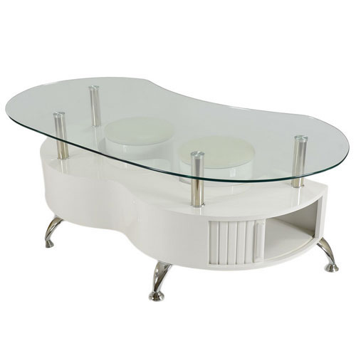 Palermo Contemporary Glass Coffee Table In White Buy Coffee